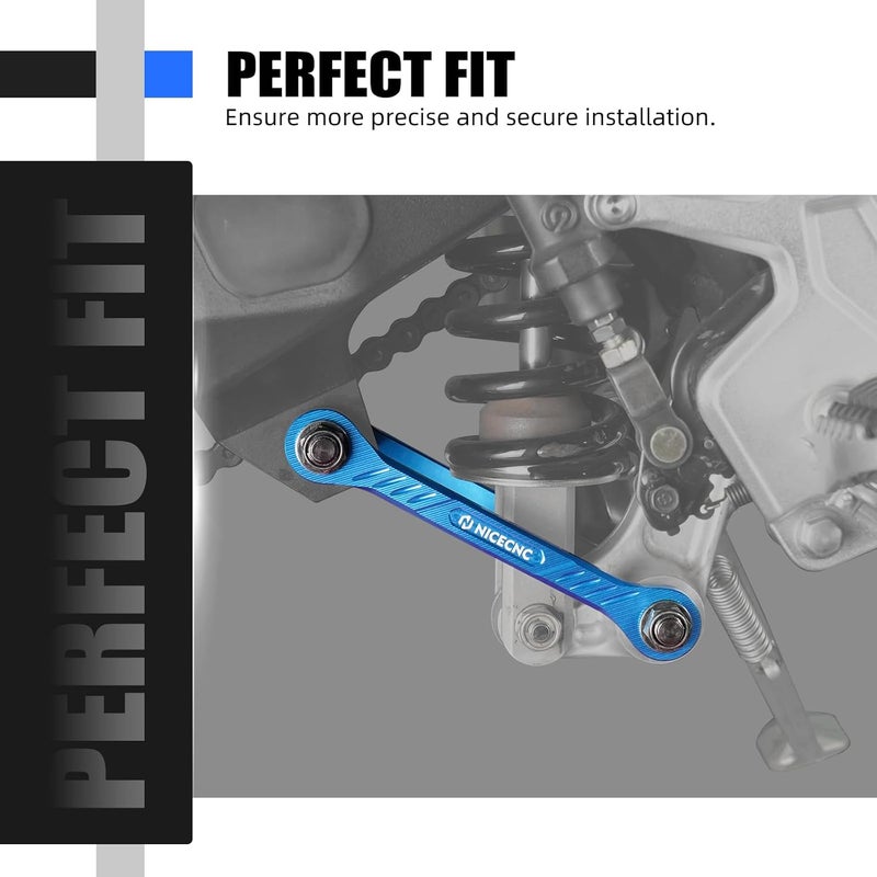 NICECNC Motorcycle 1.5IN/38MM Suspension Lowering Link Lowering Linkage Compatible with Yamaha Tenere 700 /XTZ700 2019-2024, Tenere 700 Rally Edition 2020-2024, Lowering Drop Links, Blue - Image 3